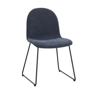 Smith Sleigh Dining Chair - Copeland Ink - Black Metal by null, a Chairs for sale on Style Sourcebook