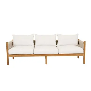 Cannes Rope 3 Seater Sofa - Sand - Natural Teak by null, a Outdoor Sofas for sale on Style Sourcebook