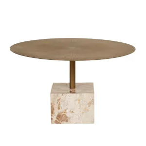 Verona Pillar Coffee Table - Latte - Antique Brass by null, a Coffee Table for sale on Style Sourcebook