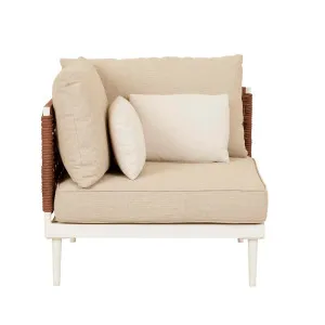 Cabana Weave 2 Seater Left Sofa - Brique - Ivory by null, a Outdoor Sofas for sale on Style Sourcebook