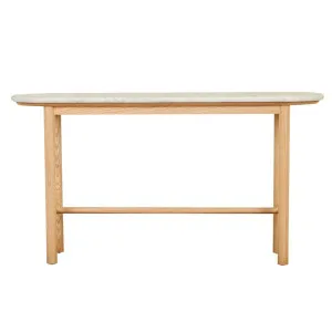 Artie Oval Marble Console - Matt White Marble - Natural Ash by null, a Console Table for sale on Style Sourcebook