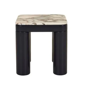 Frankie Marble Side Table - Matt Ocean Marble - Gloss Navy by null, a Side Table for sale on Style Sourcebook