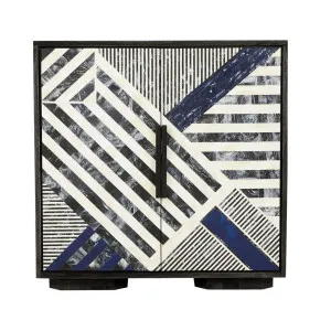 Zafina Abstract Storage Unit - Cobalt Bone - Black Mango Wood by null, a Sideboards, Buffets & Trolleys for sale on Style Sourcebook