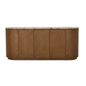 Oberon Crescent Marble Buffet - Matt Ocean Marble - Smoked Ash by null, a Sideboards, Buffets & Trolleys for sale on Style Sourcebook