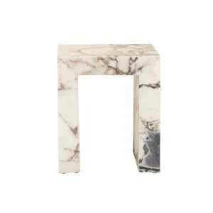 Elle Monument Side Table - Matt Ocean Marble by null, a Side Table for sale on Style Sourcebook