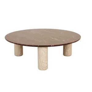 Atlas Orbit Coffee Table - Rouge Marble - Natural Travertine by null, a Coffee Table for sale on Style Sourcebook