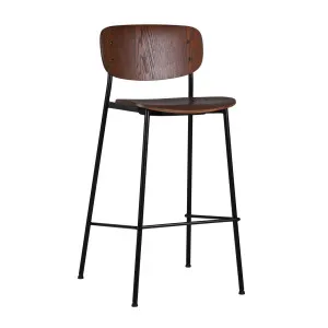 Lathan Barstool - Walnut Ash - Black Metal by null, a Bar Stools for sale on Style Sourcebook