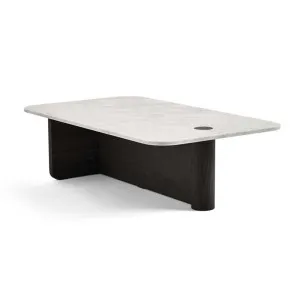 Natadora Pivot Marble Rect Coffee Tbl - White Marble - Black Onyx by null, a Coffee Table for sale on Style Sourcebook