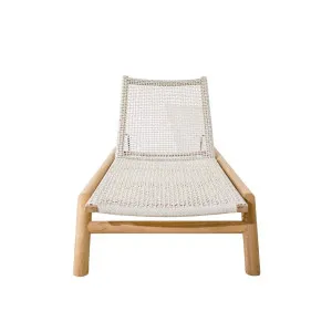 Mira Sunbed - White Braid - Natural Teak by null, a Outdoor Sunbeds & Daybeds for sale on Style Sourcebook