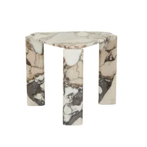 Amara Delta Marble Side Table - Natural Ocean Marble by null, a Side Table for sale on Style Sourcebook