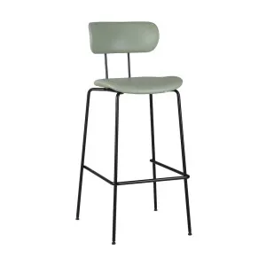 Howard Barstool - Matcha PU - Black Metal by null, a Bar Stools for sale on Style Sourcebook