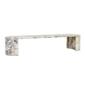 Amara Moon Bench - Natural Ocean Marble by null, a Benches for sale on Style Sourcebook