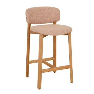 Sketch Pinta Upholstered Barstool - Woven Red Clay - Light Oak by null, a Bar Stools for sale on Style Sourcebook