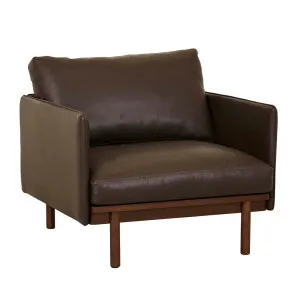 Tolv Pensive Sofa Chair - Cigar Leather - Smoked Oak by null, a Chairs for sale on Style Sourcebook