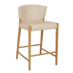 Sketch Ronda Barstool - Limestone Leather - Light Oak by null, a Bar Stools for sale on Style Sourcebook
