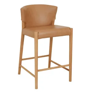 Sketch Ronda Barstool - Pecan Leather - Light Oak by null, a Bar Stools for sale on Style Sourcebook
