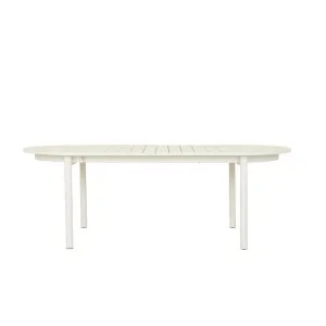 Pier Curve Slatted Extension Dining Table - White by null, a Tables for sale on Style Sourcebook