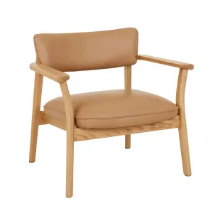 Sketch Poise Occasional Chair - Pecan Leather - Light Oak by null, a Chairs for sale on Style Sourcebook