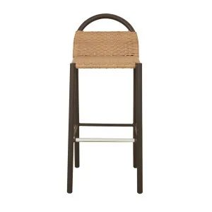Jules Woven Outdoor Barstool - Safari Weave - Espresso by null, a Outdoor Chairs for sale on Style Sourcebook