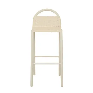 Jules Woven Outdoor Barstool - Shell - Linen Metal by null, a Outdoor Chairs for sale on Style Sourcebook