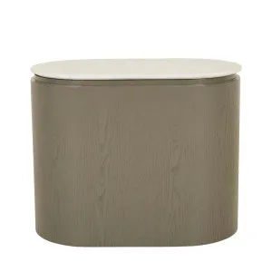 Pluto Oval Marble Side Table - White Marble - Snowgum by null, a Side Table for sale on Style Sourcebook