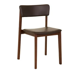 Sketch Poise Upholstered Back Dining Chair - Cigar Leather - Smoked Oak by null, a Chairs for sale on Style Sourcebook