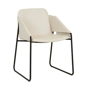 Rye Dining Armchair - Light Linen Grey - Black Metal by null, a Chairs for sale on Style Sourcebook