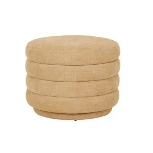 Kennedy Ribbed Medium Round Ottoman - Copeland Honey by null, a Ottomans for sale on Style Sourcebook