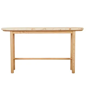Artie Oval Marble Console - Matt Brown Vein Marble - Natural Ash by null, a Console Table for sale on Style Sourcebook