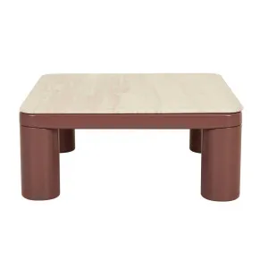 Frankie Marble Coffee Table - Natural Travertine - Gloss Brick by null, a Coffee Table for sale on Style Sourcebook