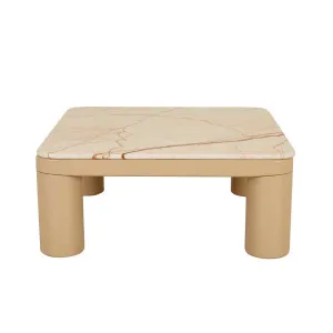 Frankie Marble Coffee Table - Matt Brown Vein Marble - Gloss Camel by null, a Coffee Table for sale on Style Sourcebook