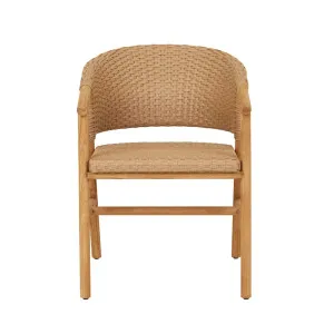Mauritius Wrap Dining Armchair - Safari Weave - Honey Teak by null, a Outdoor Chairs for sale on Style Sourcebook