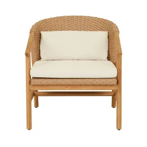 Mauritius Wrap Occasional Chair - Safari Weave - Honey Teak by null, a Outdoor Chairs for sale on Style Sourcebook