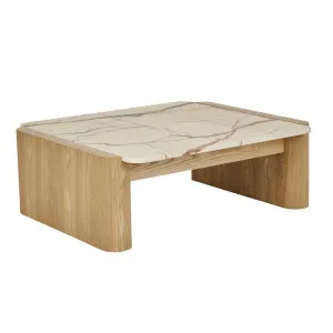 Floyd Square Marble Coffee Table - Matt Brown Vein Marble - Natural Ash Veneer by null, a Coffee Table for sale on Style Sourcebook