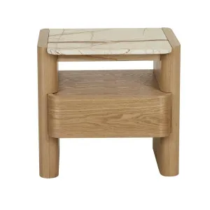 Floyd Marble Bedside - Matt Brown Vein Marble - Natural Ash Veneer by null, a Bedside Tables for sale on Style Sourcebook