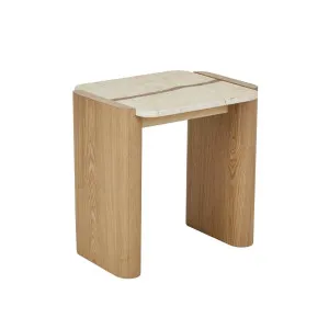 Floyd Marble Side Table - Matt Brown Vein Marble - Natural Ash Veneer by null, a Side Table for sale on Style Sourcebook