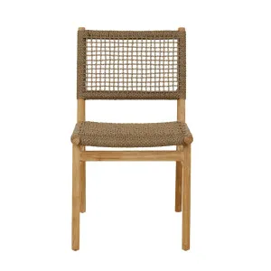Mira Dining Chair - Coral Braid - Natural Teak by null, a Outdoor Chairs for sale on Style Sourcebook