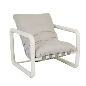 Frankie Outdoor Tube Occasional Chair - Seastone - Aluminium White by null, a Outdoor Chairs for sale on Style Sourcebook