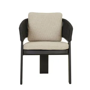 Valencia Rope Dining Armchair - Natural - Carbon Grey by null, a Outdoor Chairs for sale on Style Sourcebook