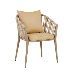 Maui Linear Dining Armchair - Mustard - Taupe by null, a Outdoor Chairs for sale on Style Sourcebook