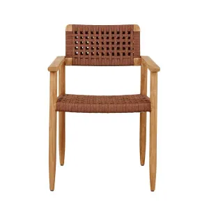 Tide Drift Dining Armchair - Brique Rope - Honey Teak by null, a Outdoor Chairs for sale on Style Sourcebook
