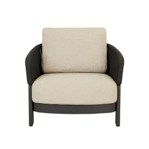 Valencia Rope Sofa Chair - Natural - Carbon Grey by null, a Outdoor Sofas for sale on Style Sourcebook