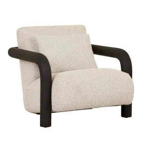 Trove Wrap Occasional Chair - Ivory Boucle - Black by null, a Chairs for sale on Style Sourcebook