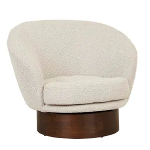 Trove Classic Occasional Chair - Ivory Boucle - Chestnut by null, a Chairs for sale on Style Sourcebook