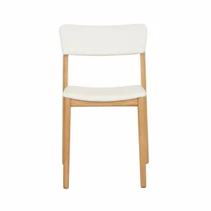 Sketch Poise Upholstered Back Dining Chair - Leche Leather - Light Oak by null, a Chairs for sale on Style Sourcebook
