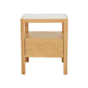 Sketch Theo Marble Bedside - White Marble - Light Oak by null, a Bedside Tables for sale on Style Sourcebook