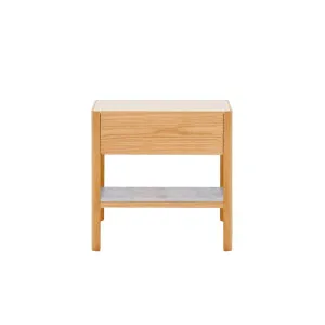 Sketch Theo Marble Bedside - White Marble - Light Oak by null, a Bedside Tables for sale on Style Sourcebook