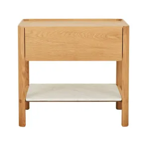 Sketch Tye Marble Bedside - Light Oak - White Marble by null, a Bedside Tables for sale on Style Sourcebook
