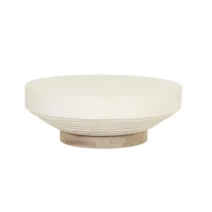 Mauritius Drum Coffee Table - White Fleck - Aged Teak by null, a Tables for sale on Style Sourcebook
