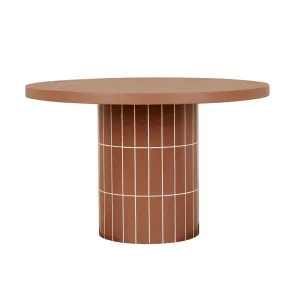 Seville Tile Round Dining Table - Burnt Sienna Tile - Burnt Sienna by null, a Tables for sale on Style Sourcebook